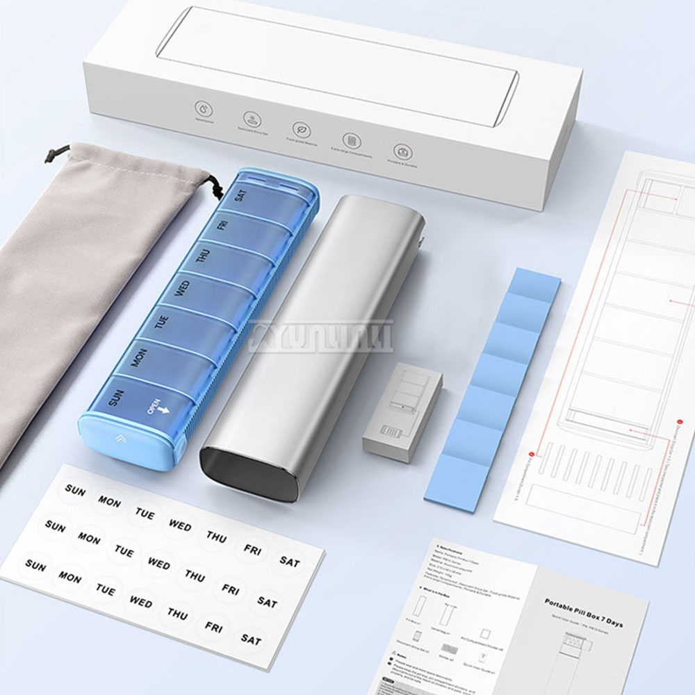 7-Day Aluminum Alloy Pill Case - First Food Jar ulasan dan harga