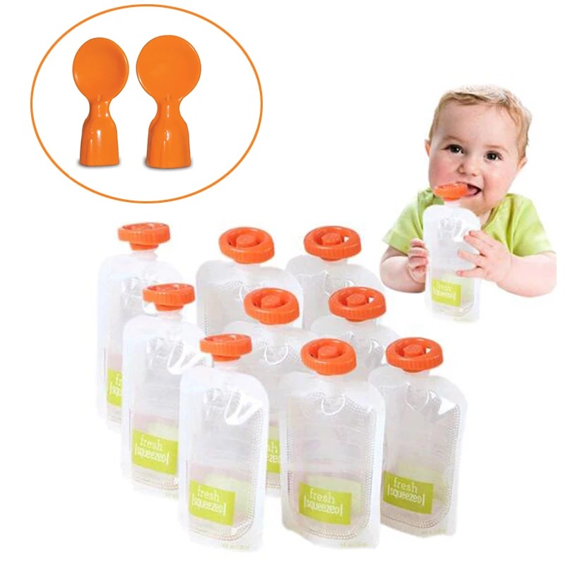 50Pcs Baby Food Storage Bag Ma - Baby Puree Pouch ulasan dan harga