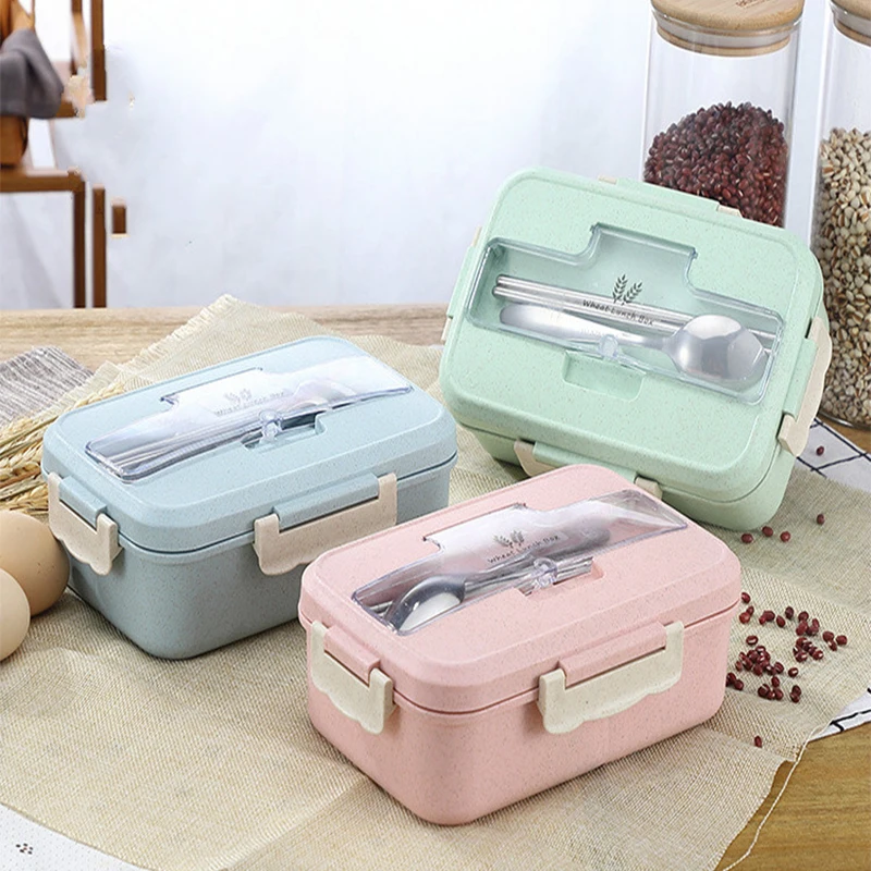 Microwave Lunch Box Wheat Stra - Baby Food Zip Lock Bag ulasan dan harga