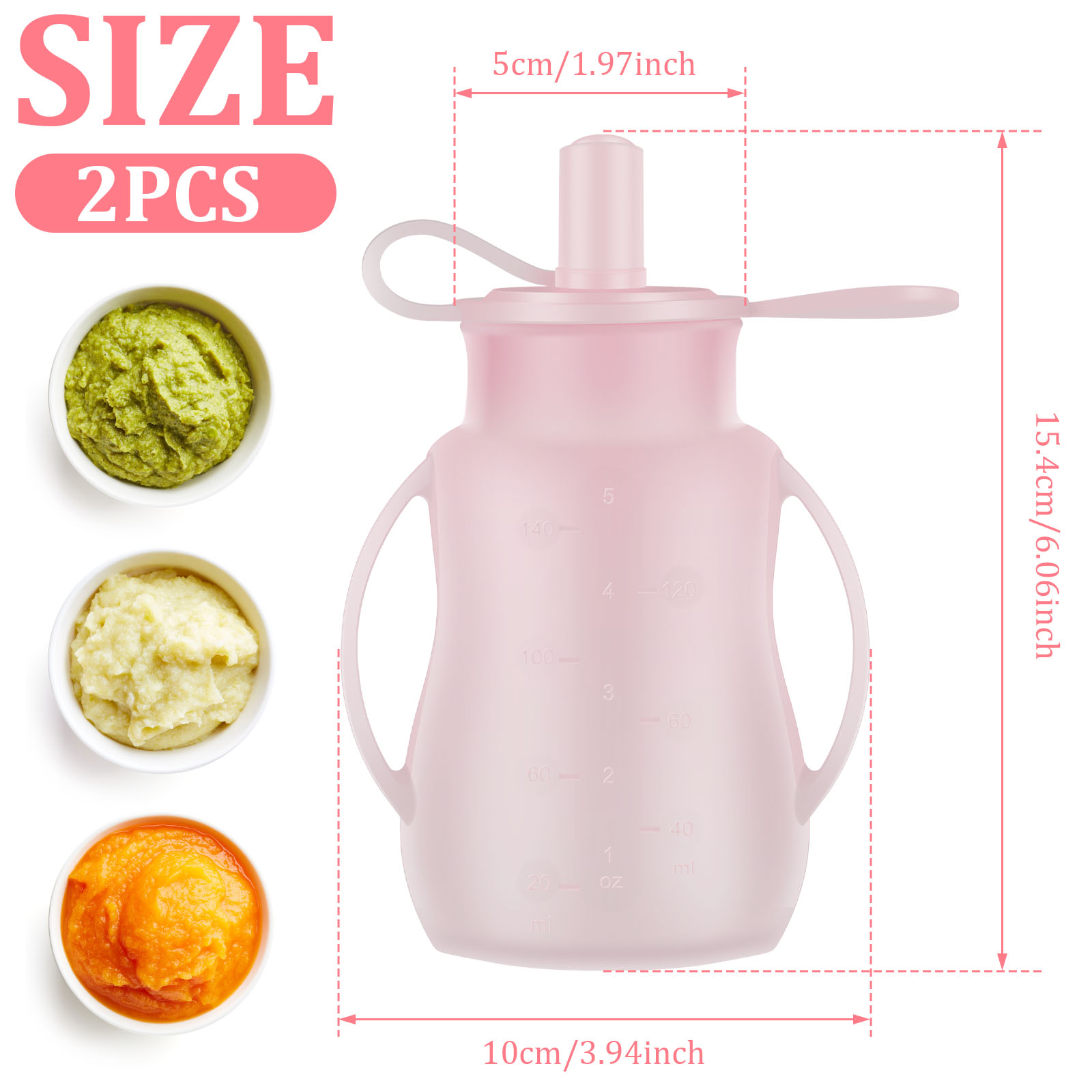 2Pcs Baby Feeding Pouches Sili - Baby Puree Pouch ulasan dan harga