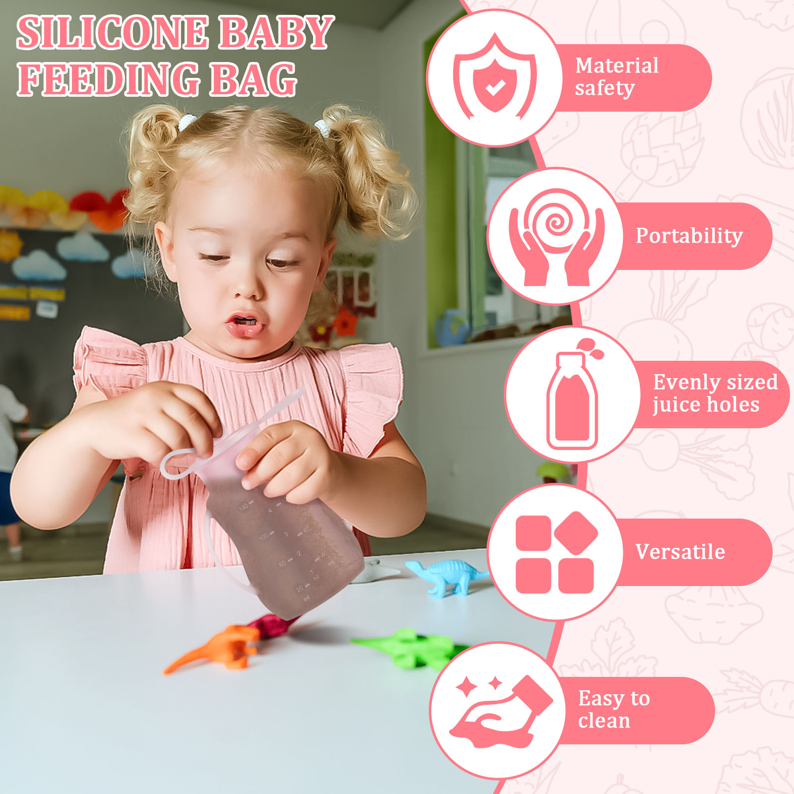 2Pcs Baby Feeding Pouches Sili - Baby Puree Pouch ulasan dan harga