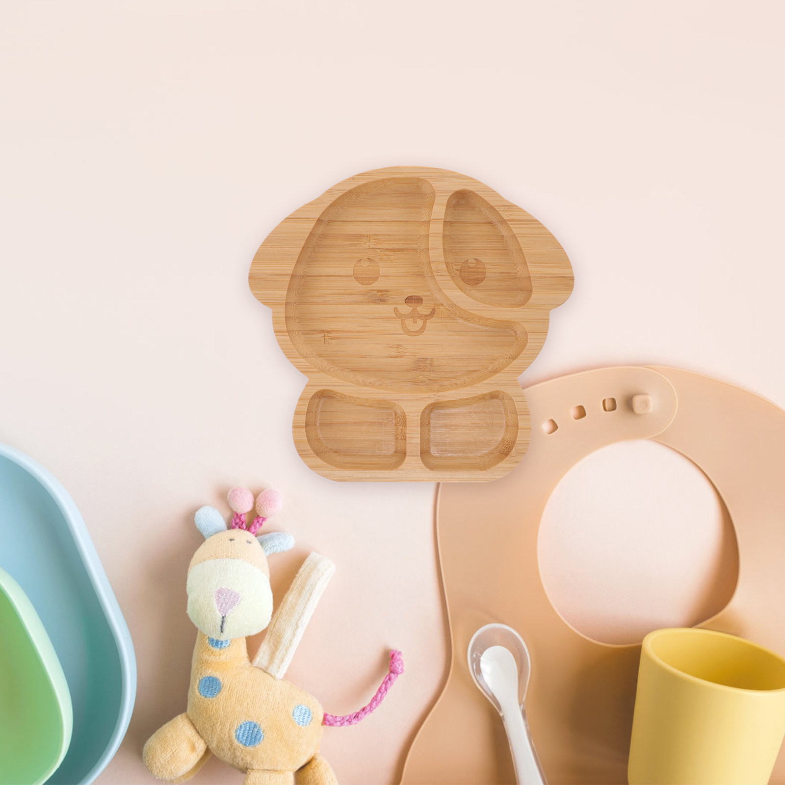 Bamboo and Silicone Divided Di - Baby Food Dinner ulasan dan harga